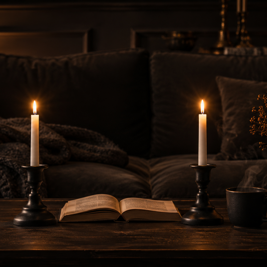 Bougeoir Vintage LUMVARA — Métal Noir Mat (Set de 2)